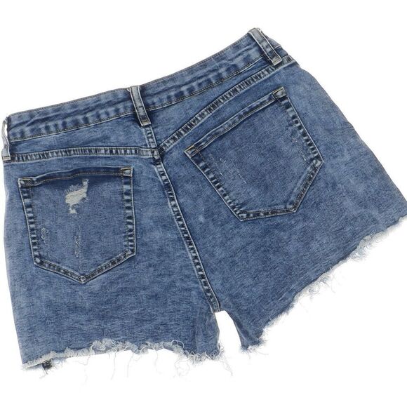 Ymi Dream Hybrid Righ Rise Shorts Size 9 Juniors W29 Distressed Acid Wash Denim - Picture 4 of 7